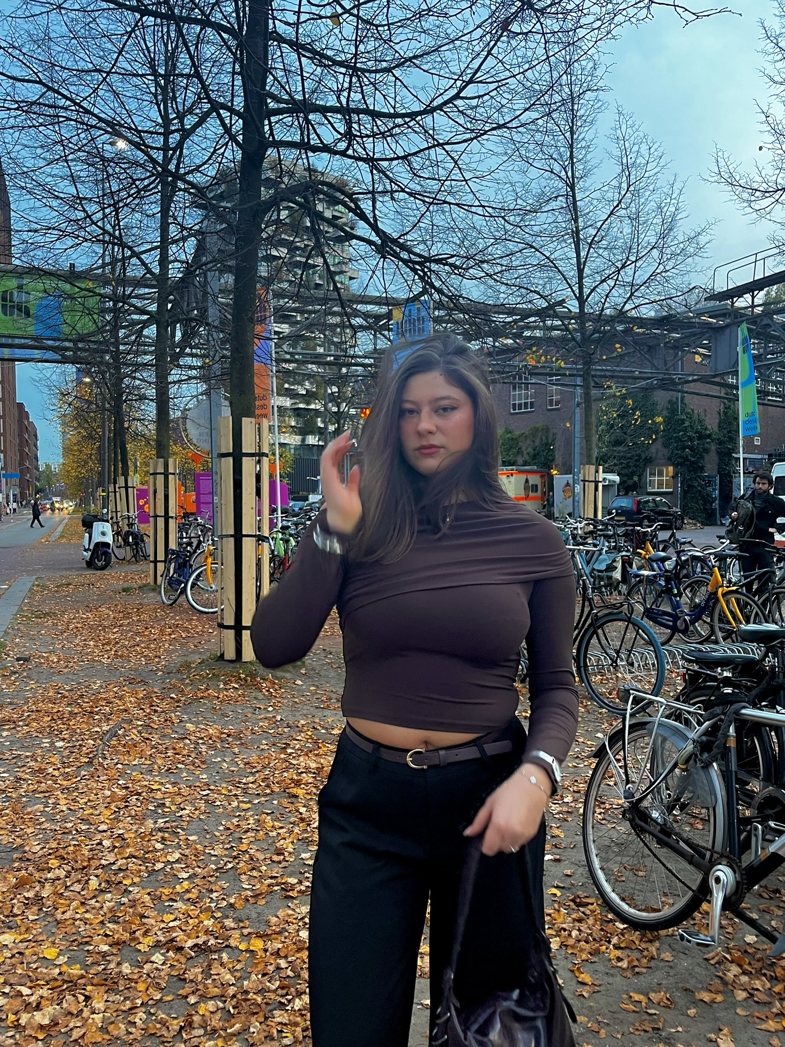 Mirena standing outside